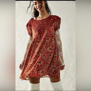 Free people Margot Printed Dress NWOT SZ S
